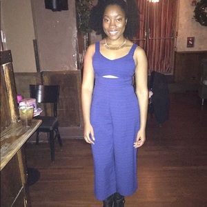 Forever21 Contemporary blue wide leg jumpsuit